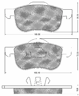 Kit de plaquettes de frein, frein à disque BSF 10739