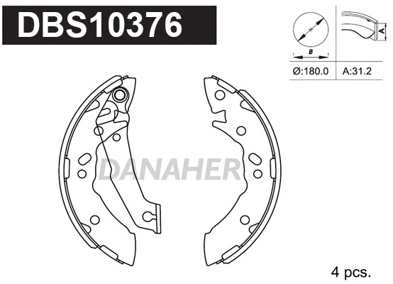 Jeu de mâchoires de frein DANAHER DBS10376