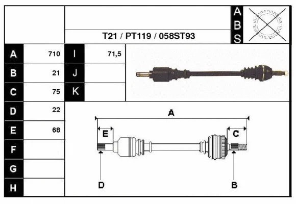 Arbre de transmission Technika 28058