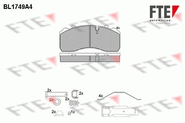 Kit de plaquettes de frein, frein à disque FTE 9500030