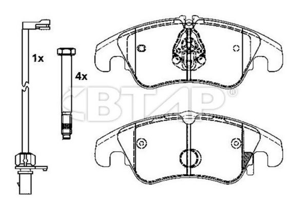 Kit de plaquettes de frein, frein à disque BTAP BVC206-028