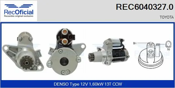 Démarreur RECOFICIAL REC6040327.0