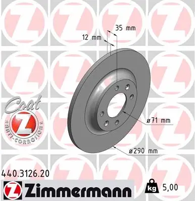 Disque de frein ZIMMERMANN 440.3126.20