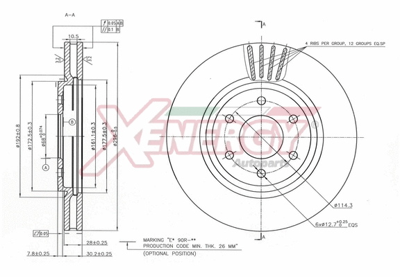 Disque de frein AP XENERGY X602790