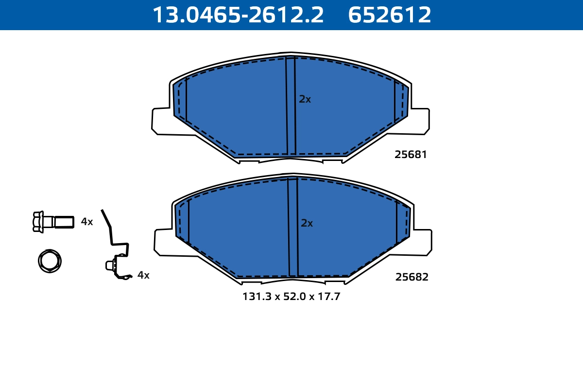 Kit de plaquettes de frein, frein à disque ATE-APAC 13.0465-2612.2