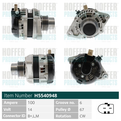 Alternateur HOFFER H5540948
