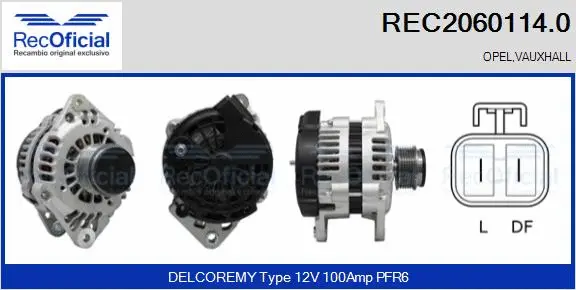 Alternateur RECOFICIAL REC2060114.0