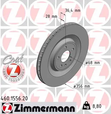 Disque de frein ZIMMERMANN 460.1556.20
