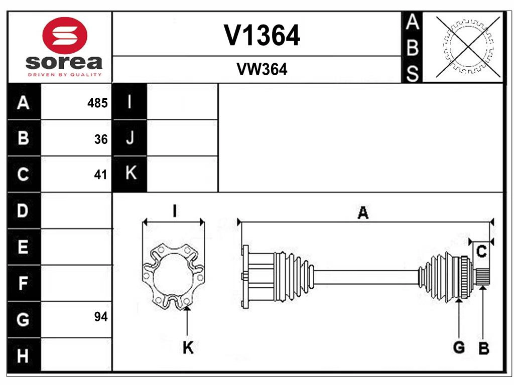 Arbre de transmission SNRA V1364