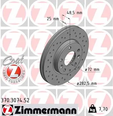 Disque de frein ZIMMERMANN 370.3074.52