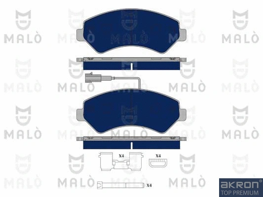 Kit de plaquettes de frein, frein à disque AKRON-MALÒ 1050234