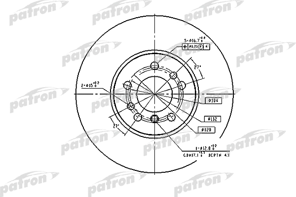 Disque de frein PATRON PBD4187