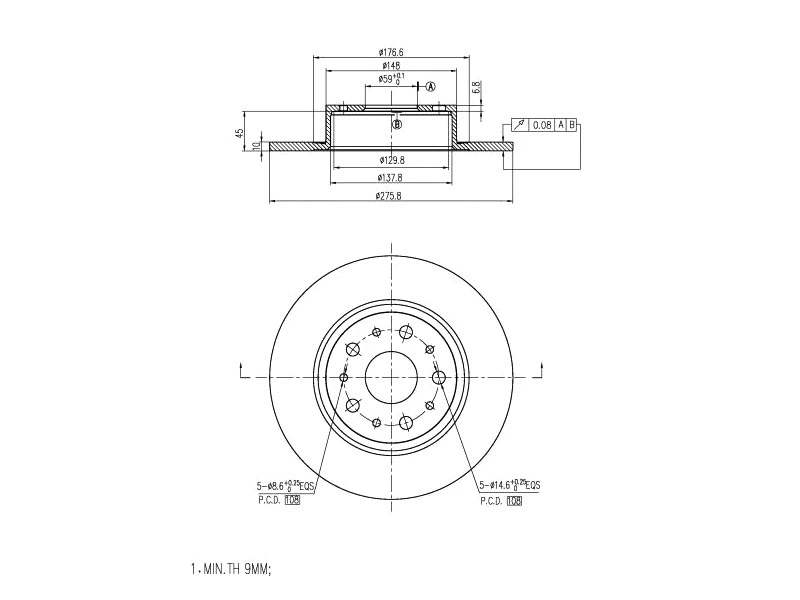 Disque de frein A.Z. Meisterteile AZMT-44-024-1498