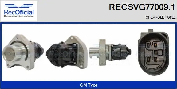 Vanne EGR RECOFICIAL RECSVG77009.1