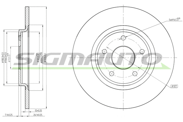 Disque de frein SIGMAUTO DBC217S