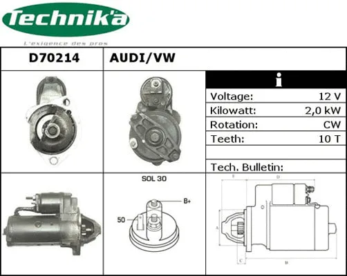 Démarreur Technika D70214