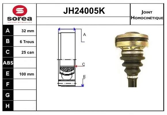 Jeu de joints, arbre de transmission SNRA JH24005K