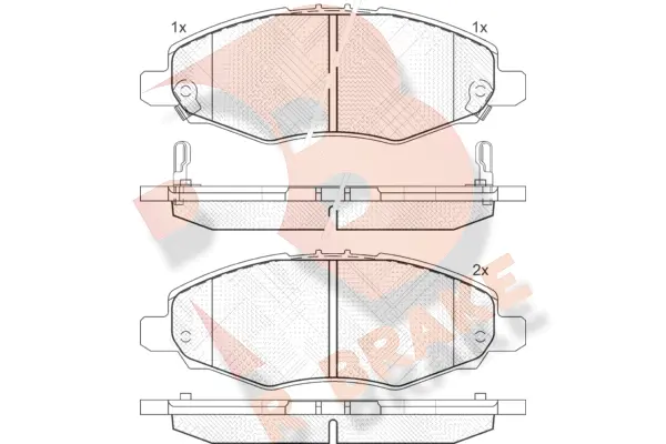 Kit de plaquettes de frein, frein à disque R BRAKE RB1867