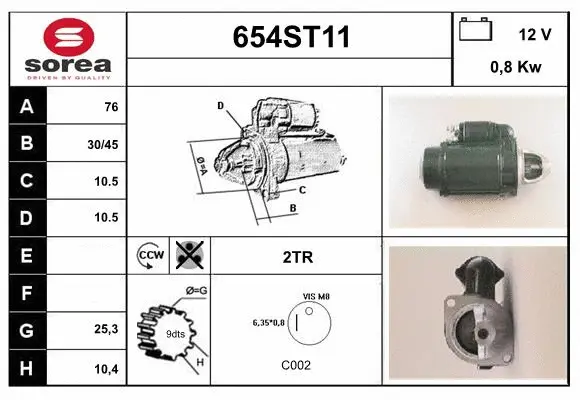 Démarreur STARTCAR 654ST11