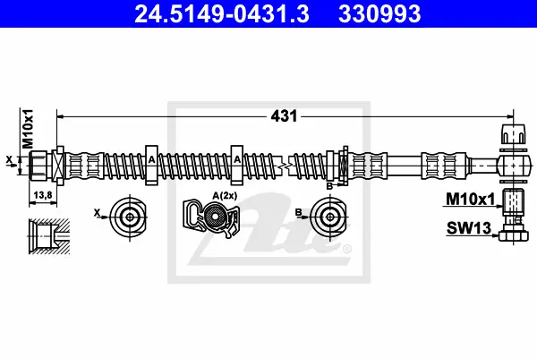 Flexible de frein ATE-APAC 24.5149-0431.3