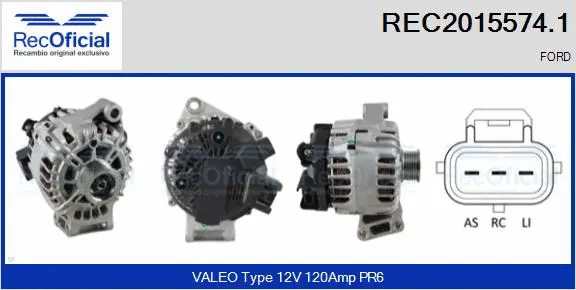 Alternateur RECOFICIAL REC2015574.1