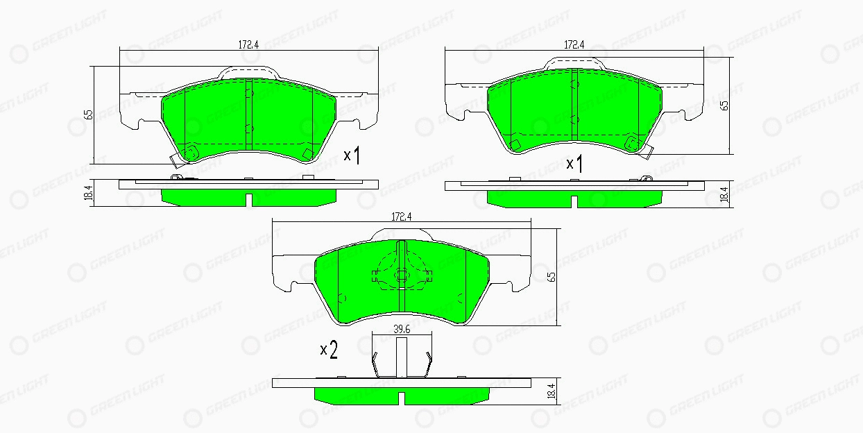 Kit de plaquettes de frein, frein à disque Automotive Adriado GLBP0423