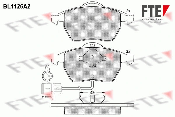 Kit de plaquettes de frein, frein à disque FTE 9010038