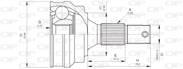 Jeu de joints, arbre de transmission OPEN PARTS CVJ5253.10
