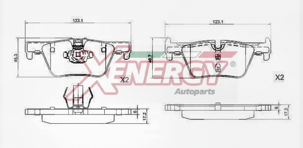 Kit de plaquettes de frein, frein à disque AP XENERGY X41423