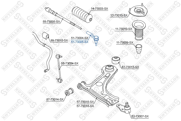 Rotule de barre de connexion STELLOX 51-73005-SX