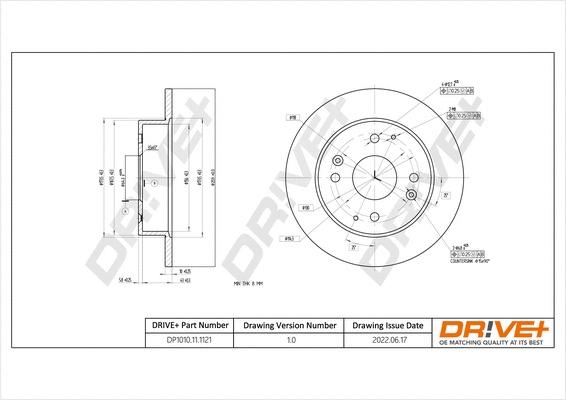 Disque de frein Dr!ve+ DP1010.11.1121