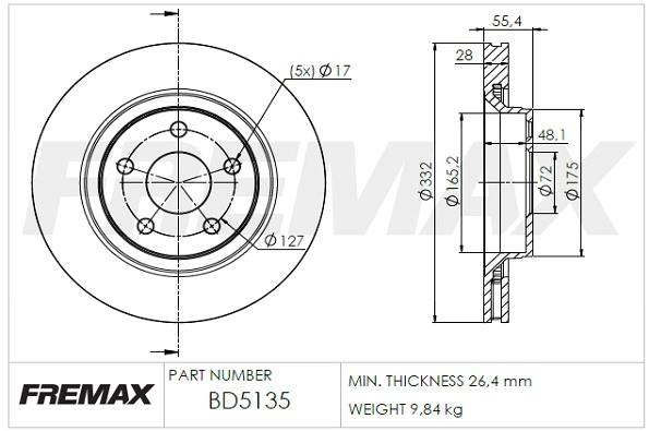Disque de frein FREMAX BD-5135