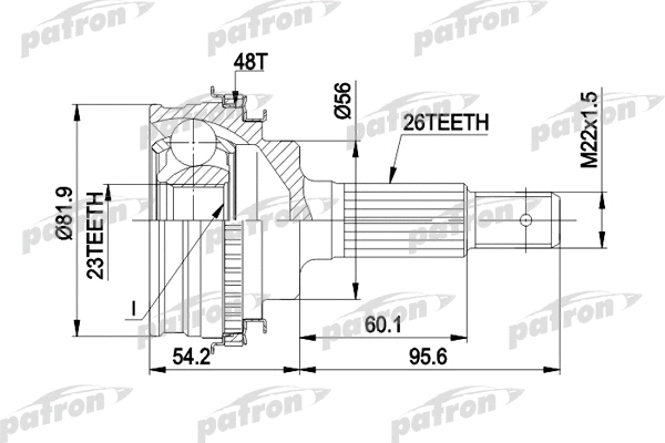 Jeu de joints, arbre de transmission PATRON PCV1347