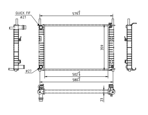 Radiateur, refroidissement du moteur HART 612 327