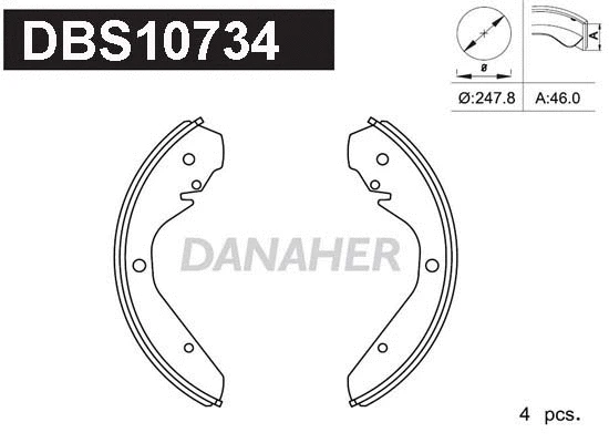 Jeu de mâchoires de frein DANAHER DBS10734