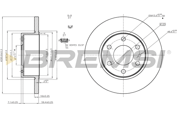 Disque de frein BREMSI CD5316S