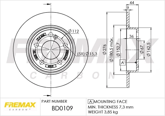 Disque de frein FREMAX BD-0109