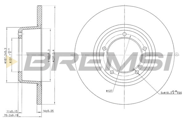 Disque de frein BREMSI CD6246S