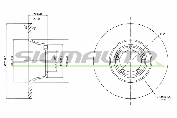 Disque de frein SIGMAUTO DBA084S