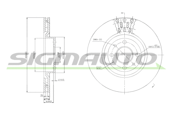 Disque de frein SIGMAUTO DBA220V
