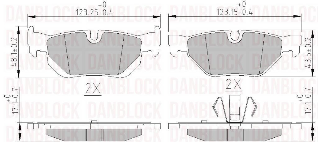 Kit de plaquettes de frein, frein à disque DANBLOCK DB 510489