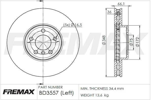 Disque de frein FREMAX BD-3557