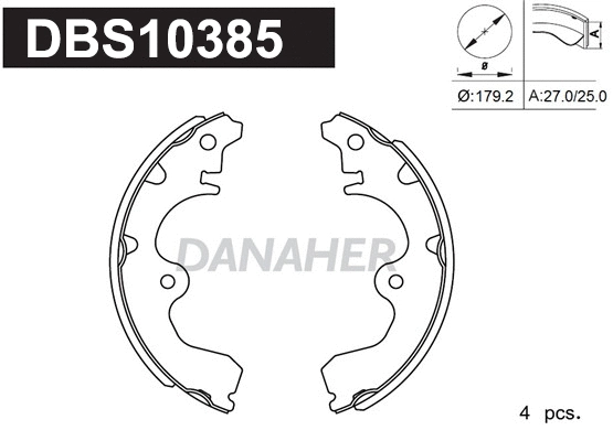 Jeu de mâchoires de frein DANAHER DBS10385