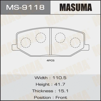 Jeu de mâchoires de frein MASUMA MS-9118