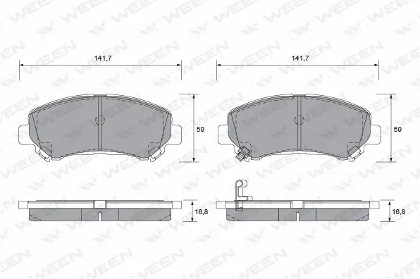 Kit de plaquettes de frein, frein à disque WEEN 151-2576