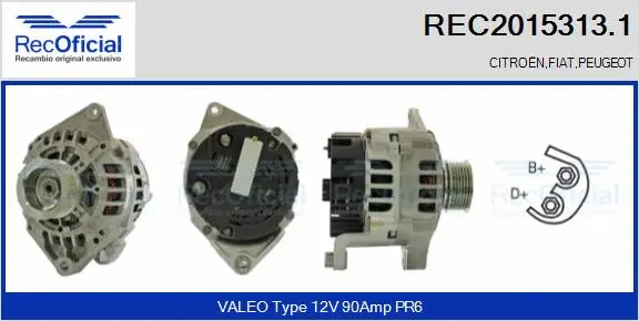 Alternateur RECOFICIAL REC2015313.1