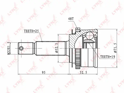 Jeu de joints, arbre de transmission LYNXAUTO CO-3602A