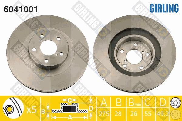 Disque de frein GIRLING 6041001