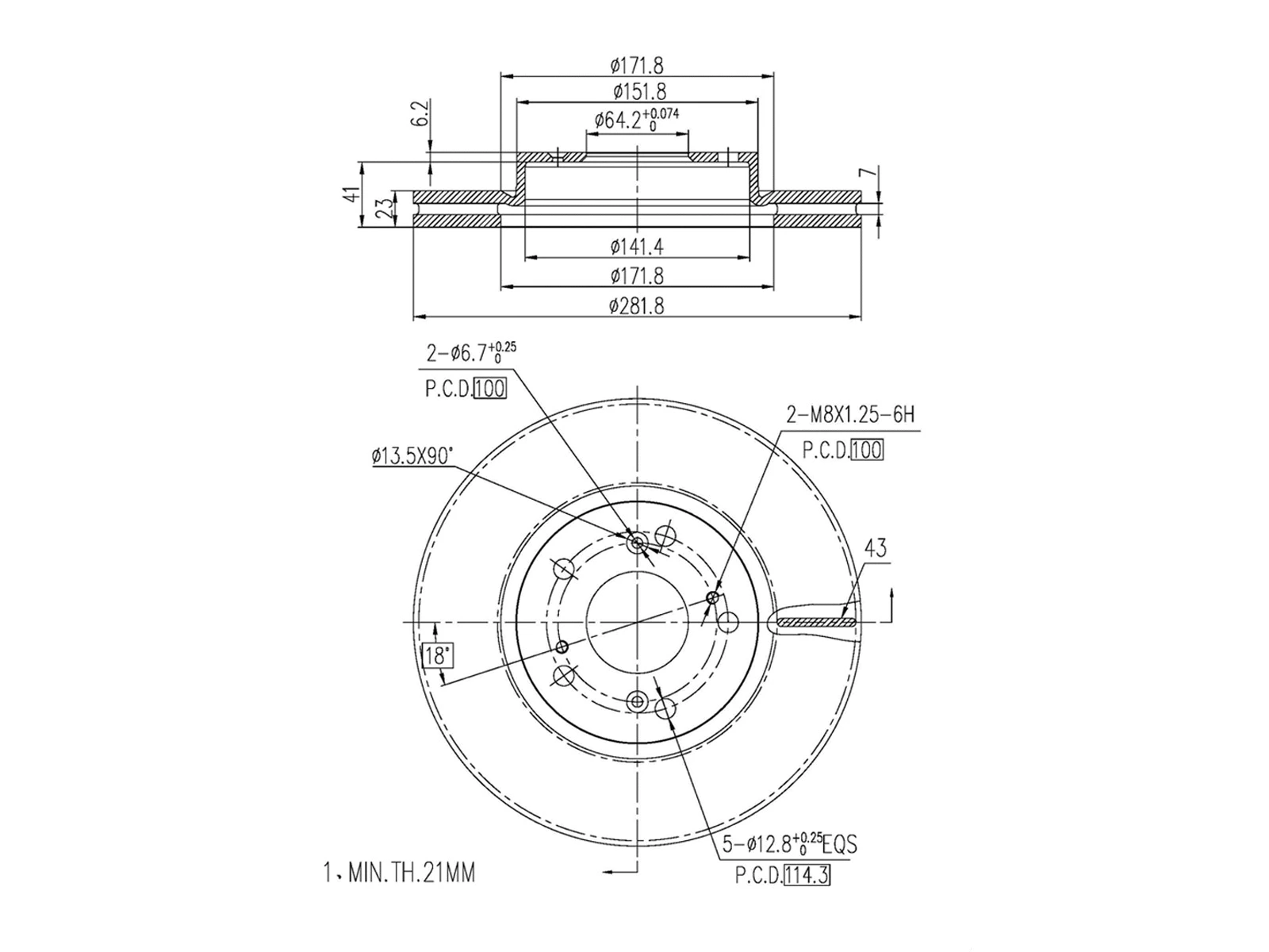 Disque de frein A.Z. Meisterteile AZMT-44-024-1268
