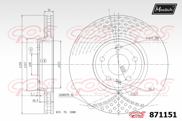 Disque de frein MAXTECH 871151